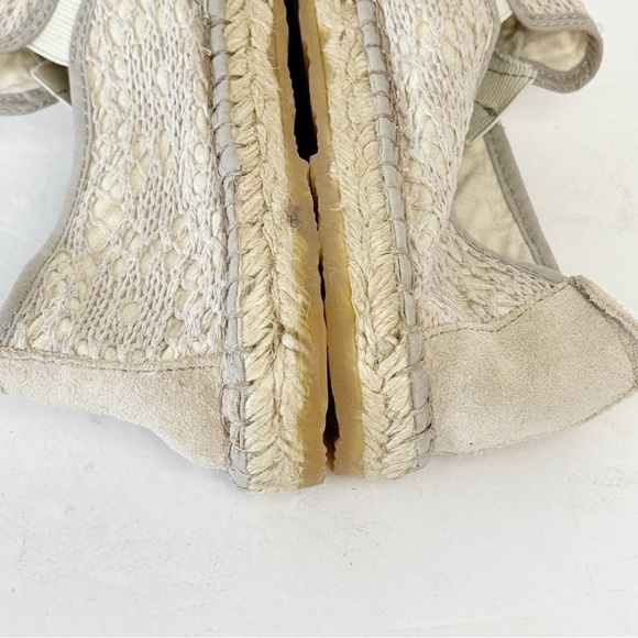 NWOT Free People Beige Crochet Espadrilles 38/7.5 Loafer Slip On Tan FairyCore - Picture 9 of 11